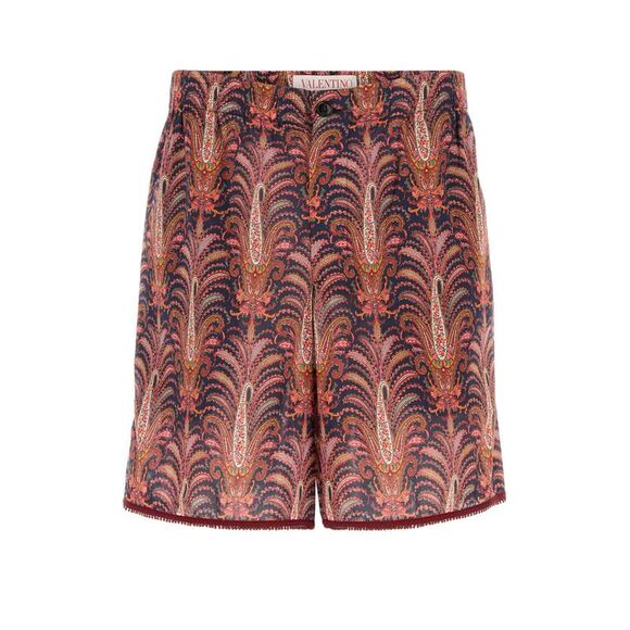 Valentino Garavani Men Printed Cotton Bermuda Shorts